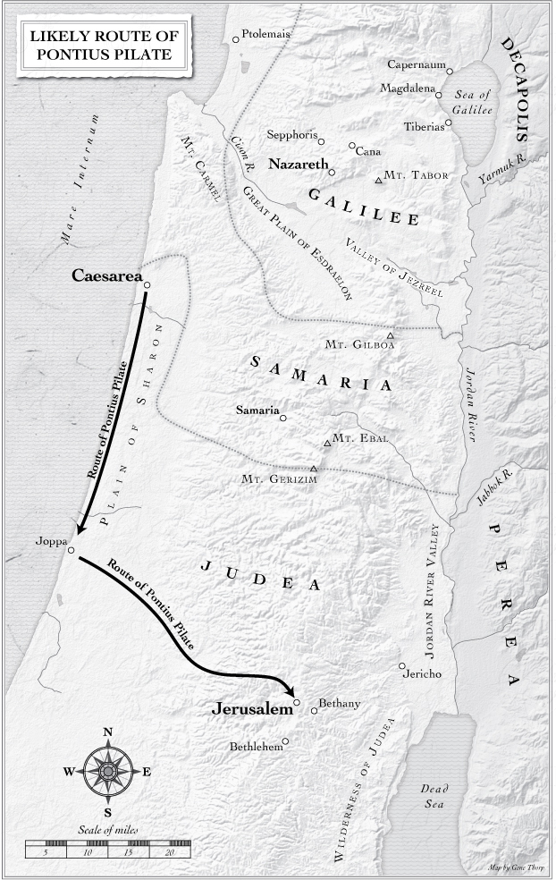 Route of Pontius Pilate map