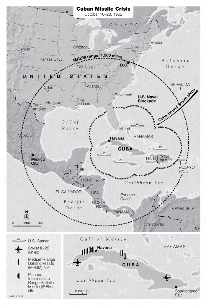 Cuban missile crisis map