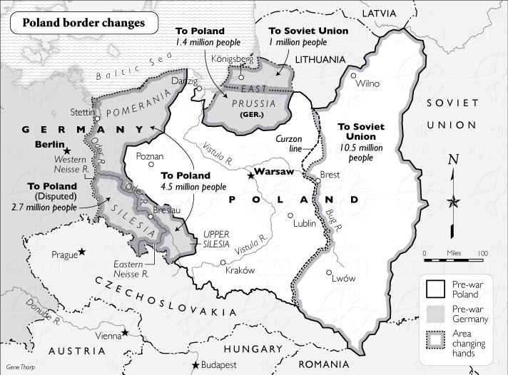 Poland Border Changes map