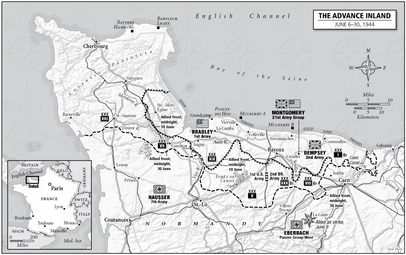 After Normandy landings map