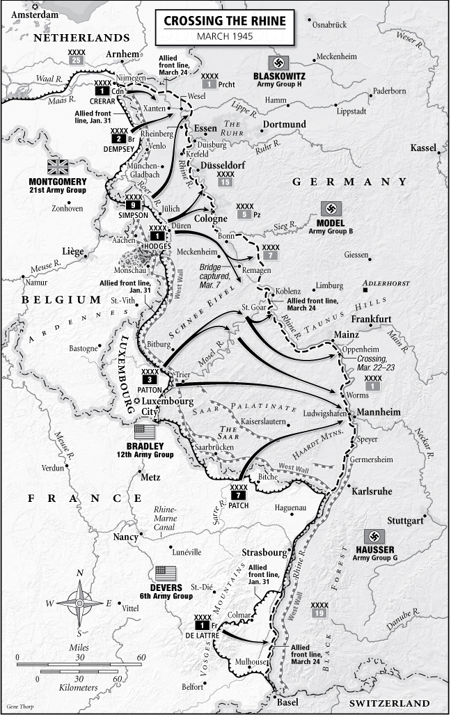 Rhine crossing map