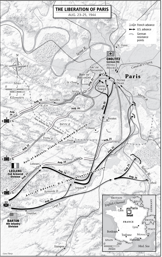 Paris Liberatin map
