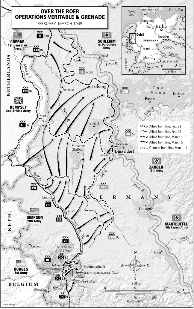 Roer crossing map