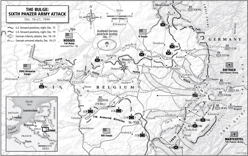 The Bulge, Sixth Panzer Army map