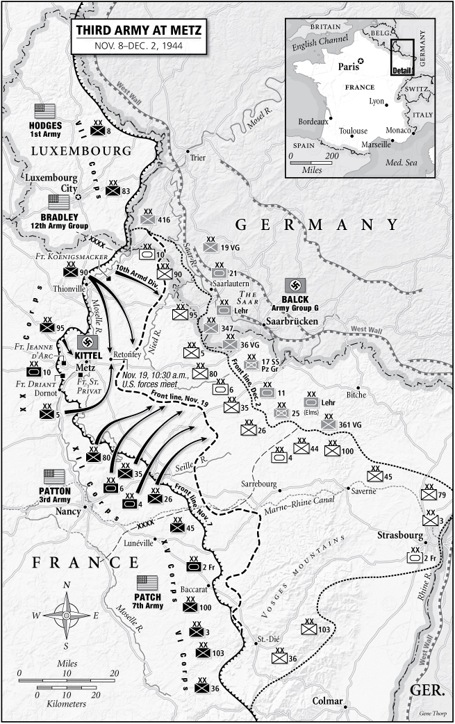 Third Army at Metz map