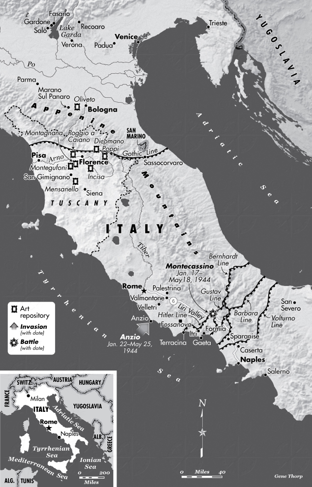 Central Italy during WWII map