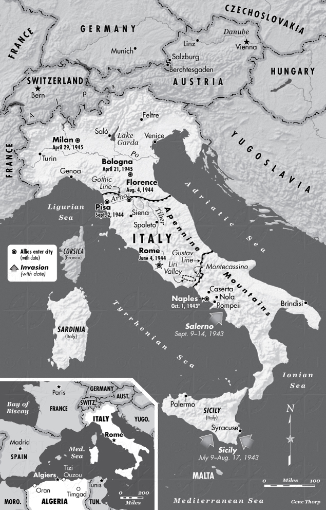 Italy during WWII map