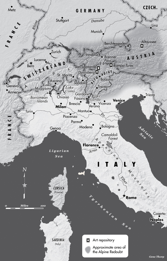 Northern Italy during WWII map