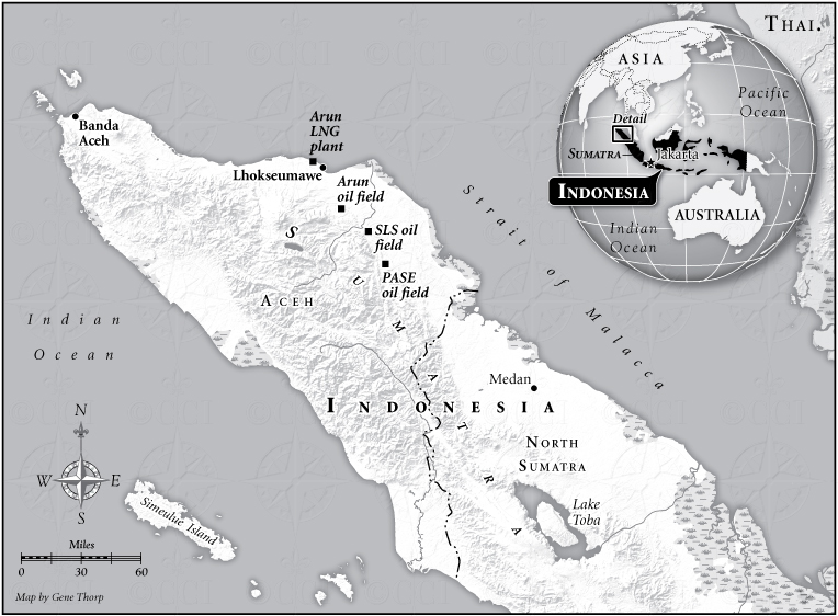 Indonesia Oil Fields map