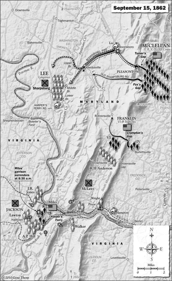 Antietam Campaign map, September 15, 1862