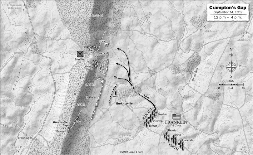 Battle of South Mountain, Crampton,s Gap, afternoon, September 14, 1862