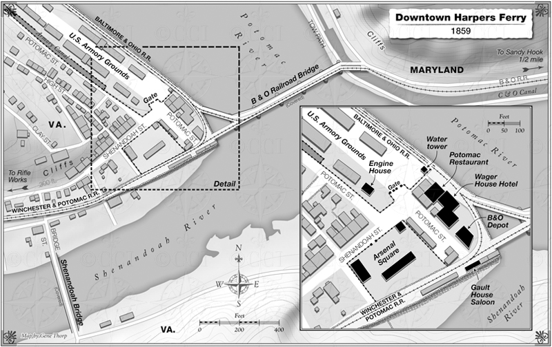 Downtown Harpers Ferry map
