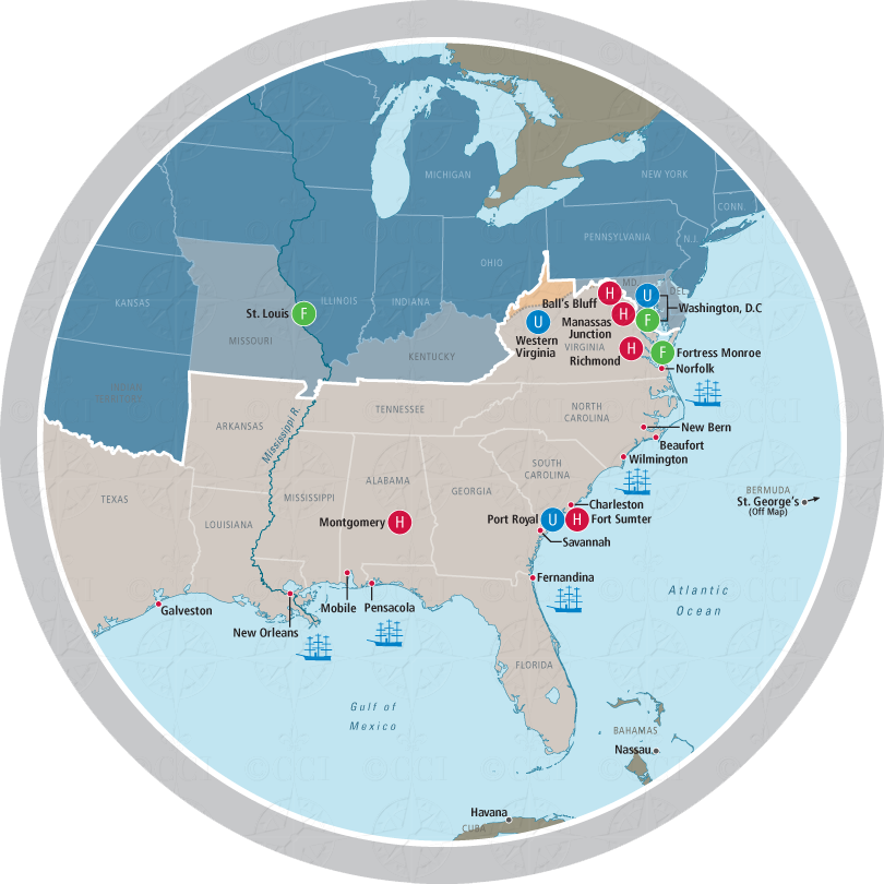 Civil War 1861 map