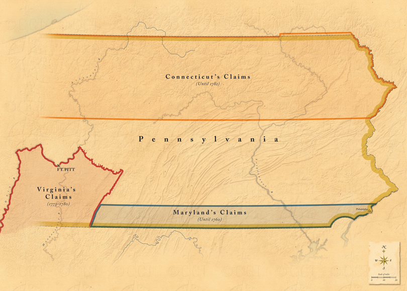 State Claims in Modern Pennsylvania map