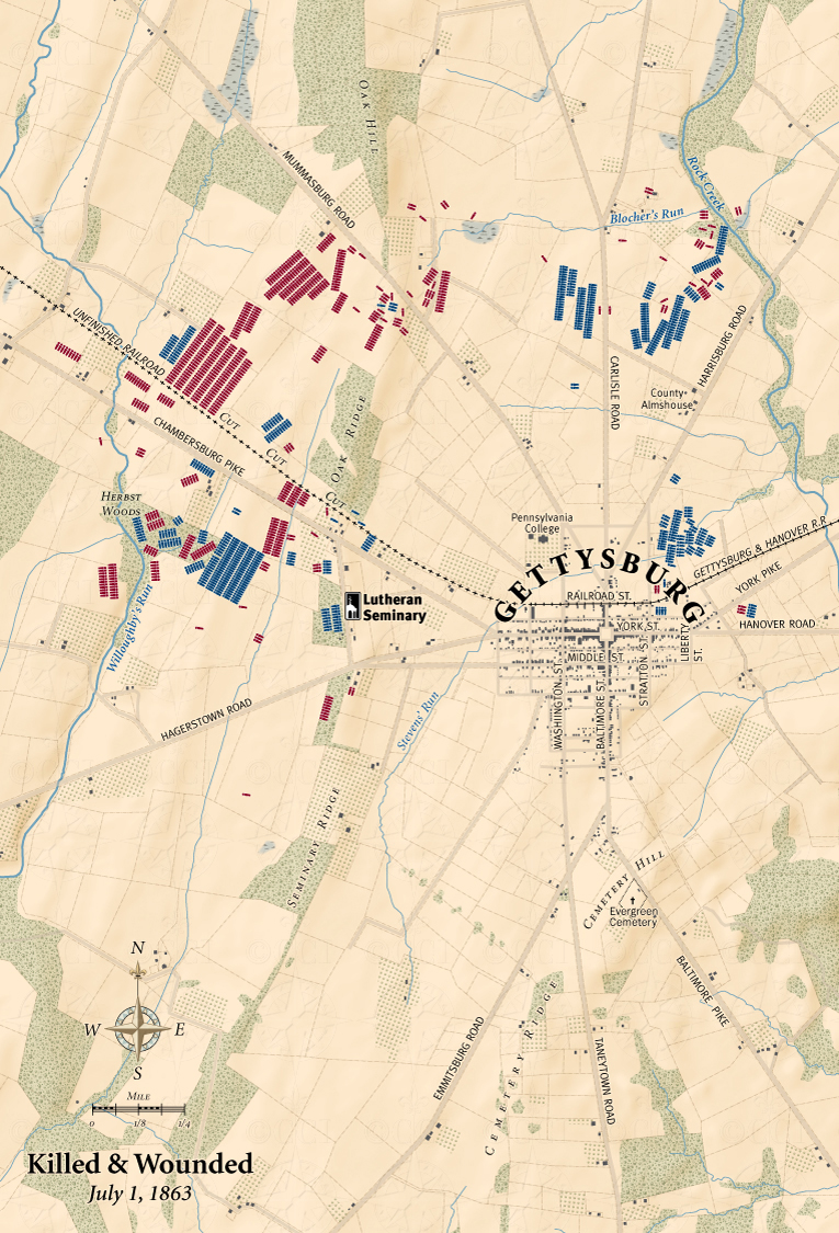 Gettysburg Dead map
